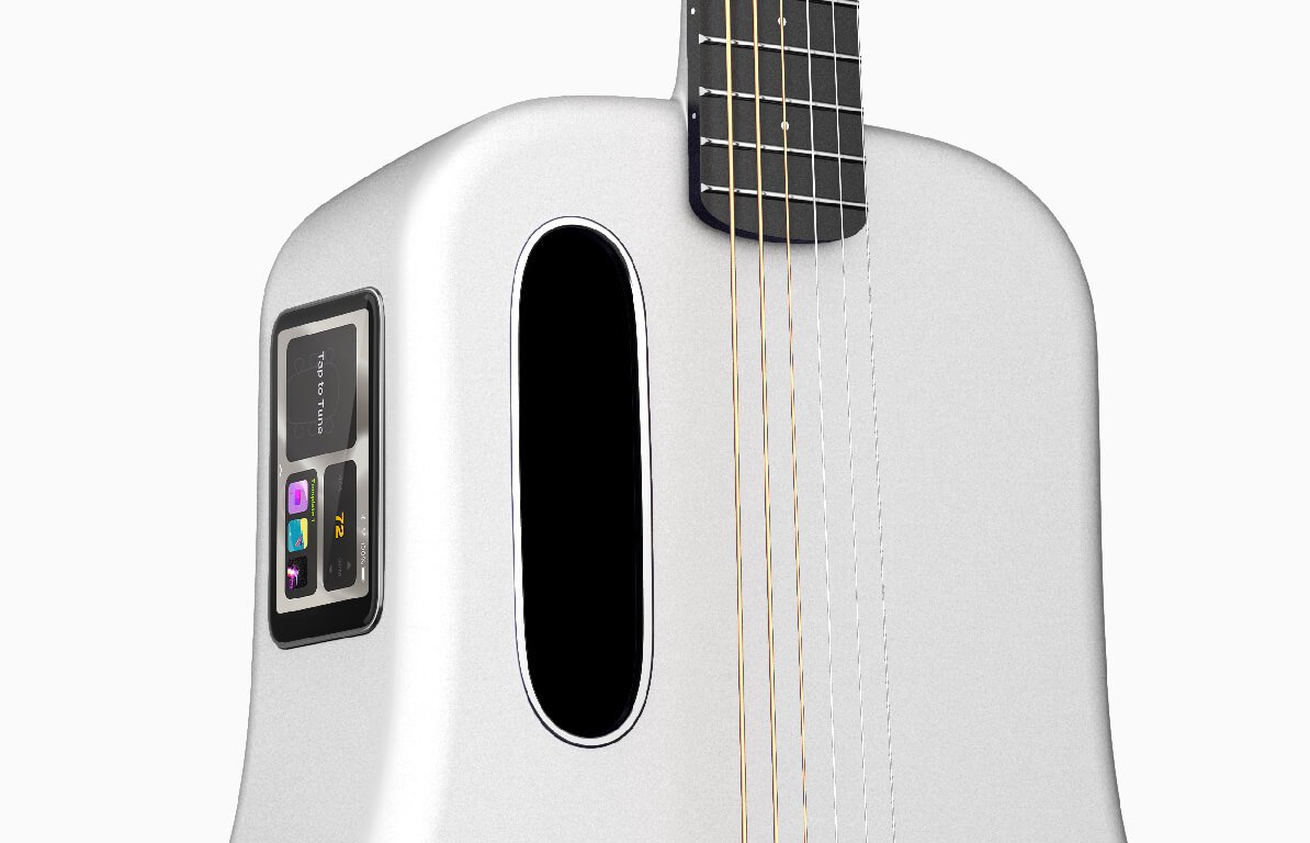 Đàn guitar acoustic thông minh Lava Me 3 màu White – cận thùng đàn mặt trước