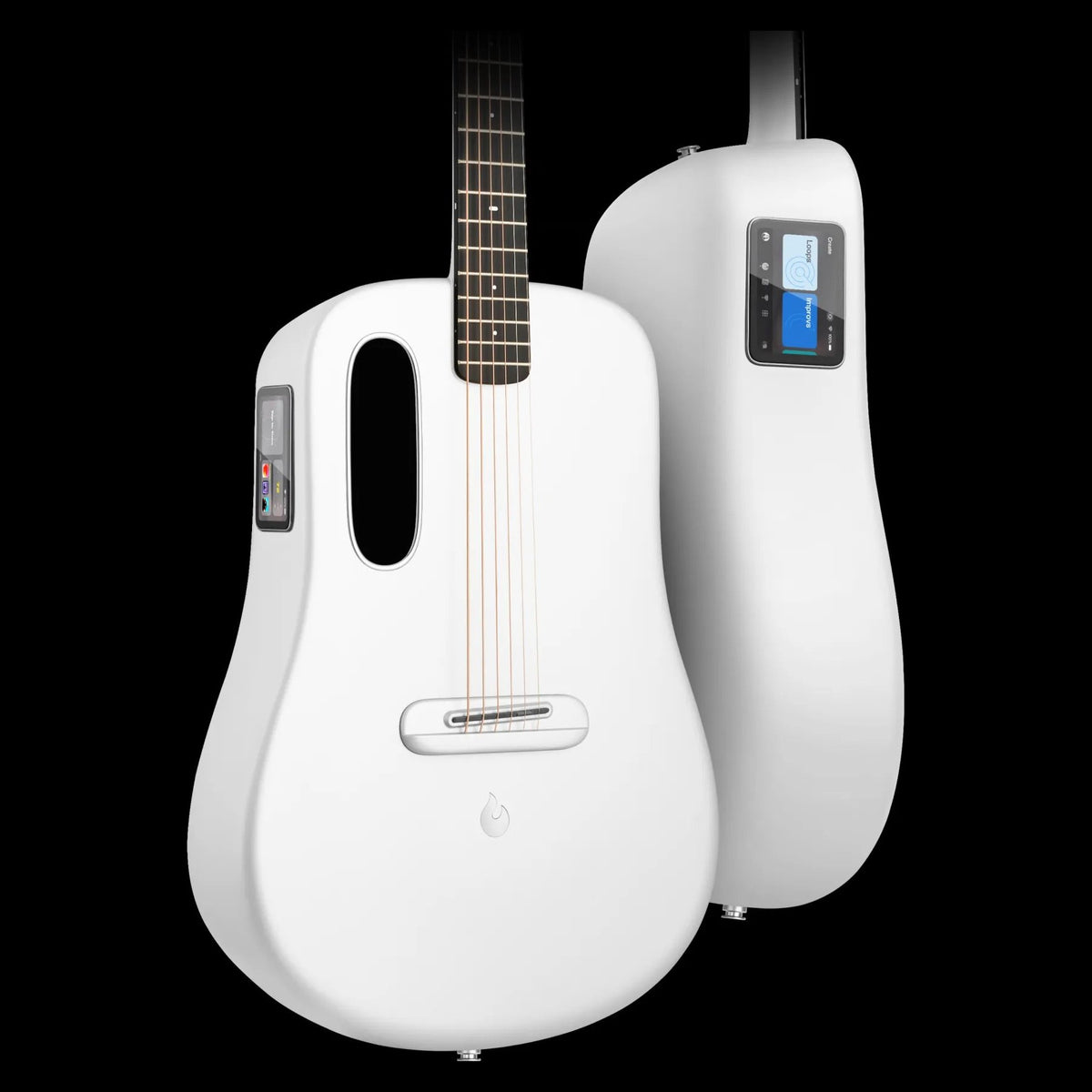 Đàn guitar acoustic thông minh Lava Me 4 Carbon 38 màu White – mặt trước và mặt lưng