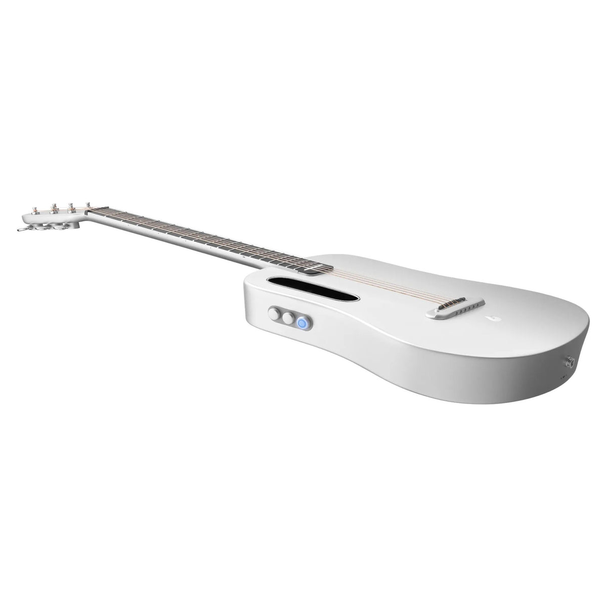 Đàn guitar acoustic thông minh Lava ME Air màu Carbon Silver – góc nghiêng 3/4 toàn thân