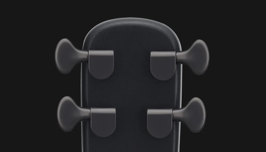 Đàn guitar acoustic thông minh Lava ME Air màu Carbon Space Black – cận đầu đàn và logo Lava