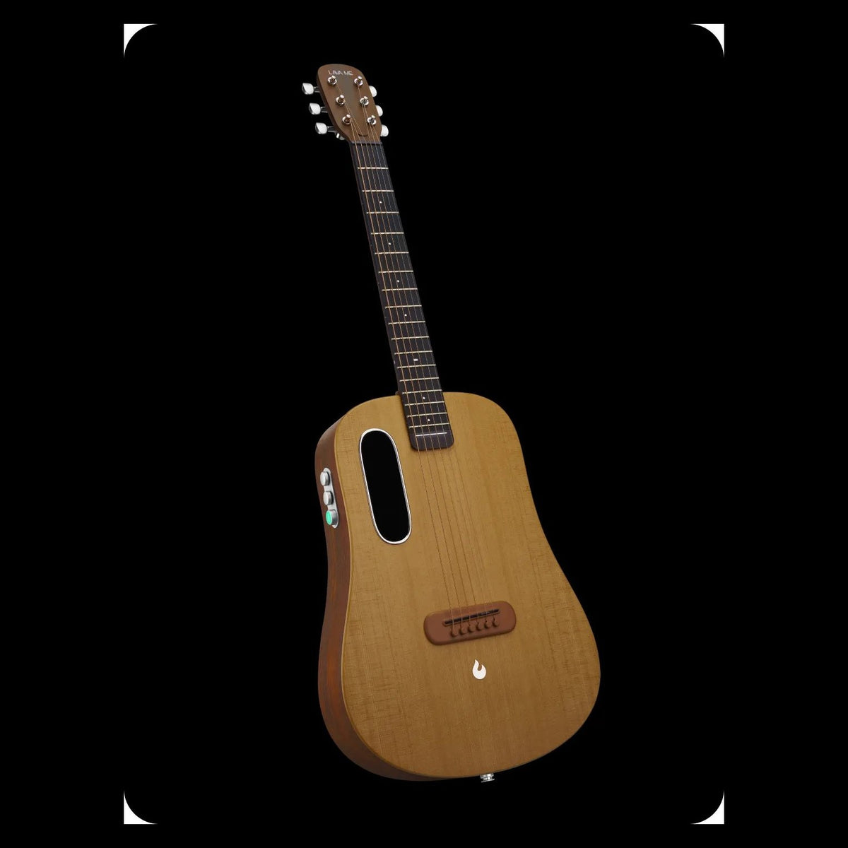 Đàn guitar acoustic thông minh Lava ME Air màu Spruce Woodgrain Brown / Burlywood – góc nghiêng 3/4 toàn thân