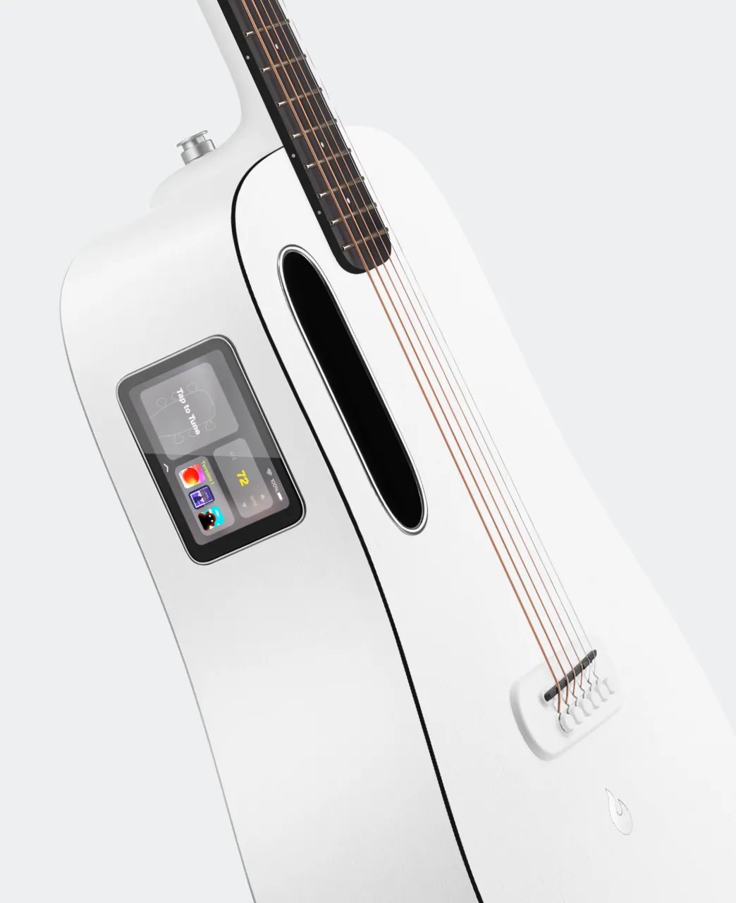 Đàn guitar acoustic thông minh Lava ME Play màu Frost White – cận thùng đàn mặt trước