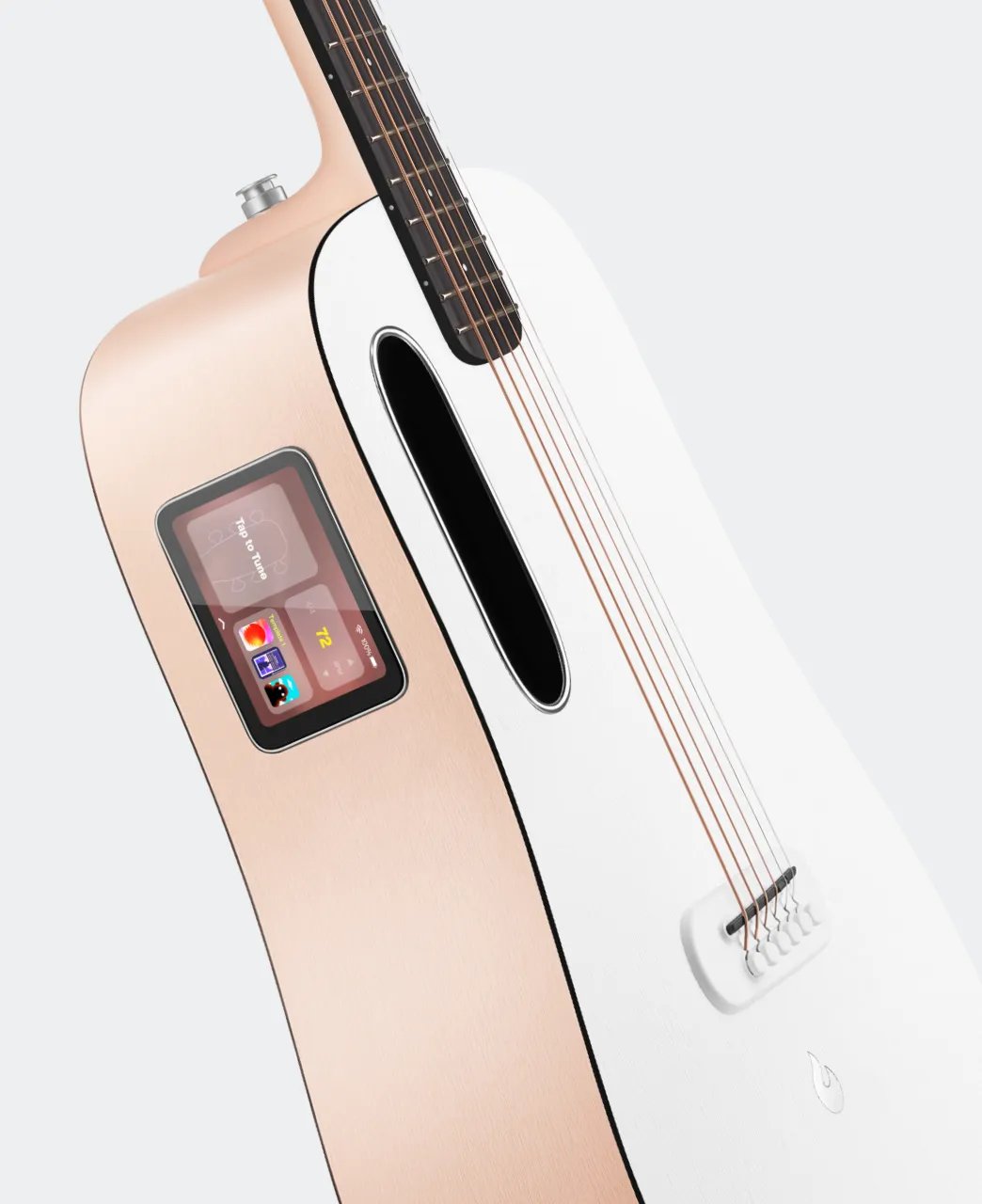 Đàn guitar acoustic thông minh Lava ME Play màu Light Peach / Frost White – cận thùng đàn mặt trước