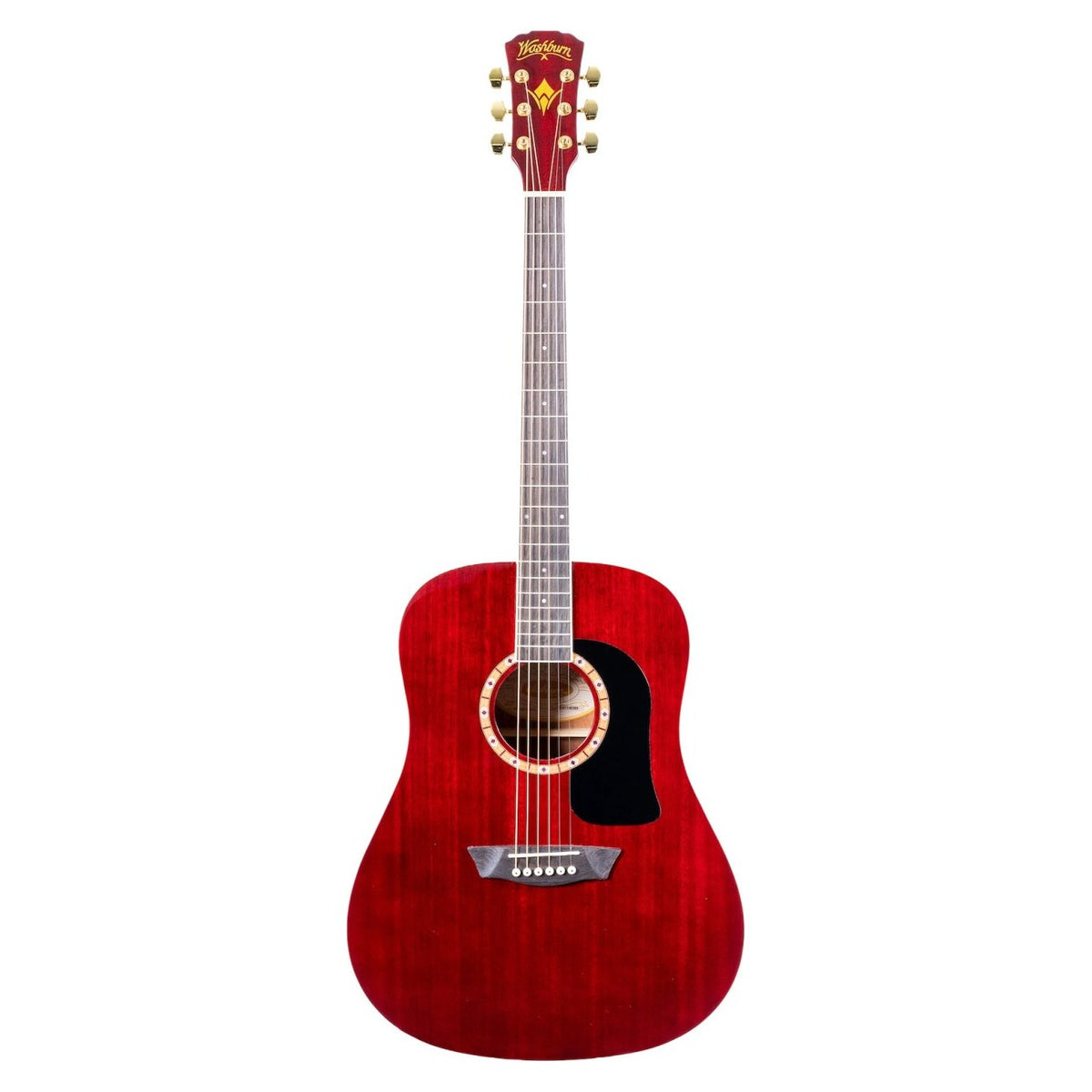 Đàn guitar acoustic Washburn WD100DL màu Trans Wine Red – mặt trước toàn thân
