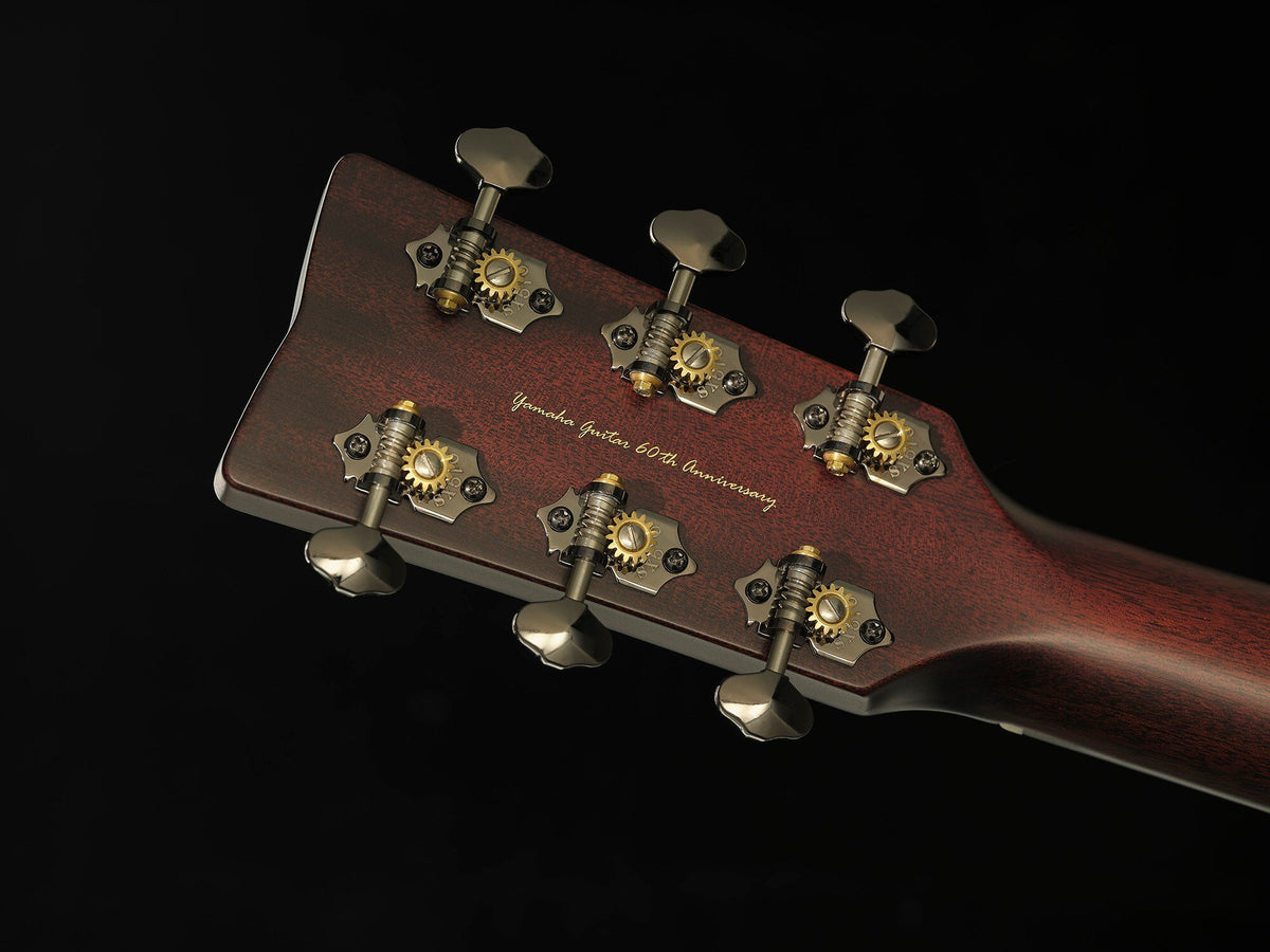 Đàn guitar acoustic Yamaha FG9 60th Anniversary màu Natural – mặt sau đầu đàn và bộ khóa lên dây