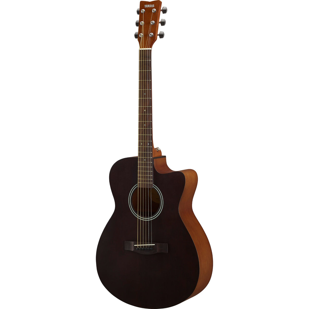 Đàn guitar acoustic Yamaha FS400C màu Smoky Black – góc nghiêng 3/4 toàn thân