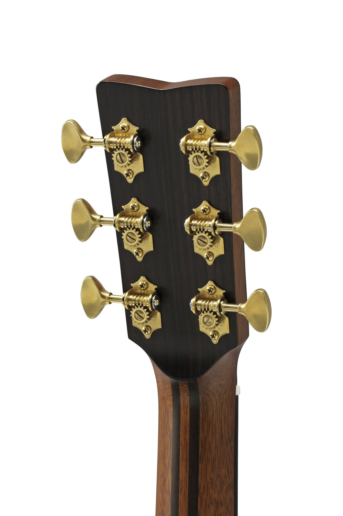 Đàn guitar acoustic Yamaha LJ26 ARE màu Natural – mặt sau đầu đàn và bộ khóa lên dây