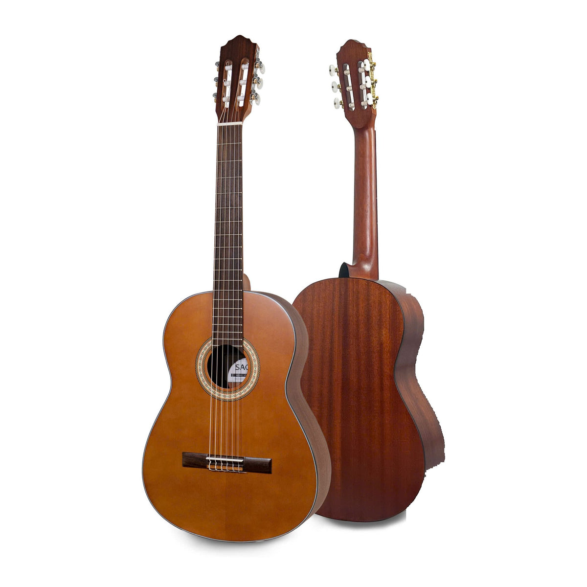 Đàn guitar classic Saga C10M 39 inch sơn mờ dáng đầy, mặt trước vân sam và mặt sau gỗ sapele