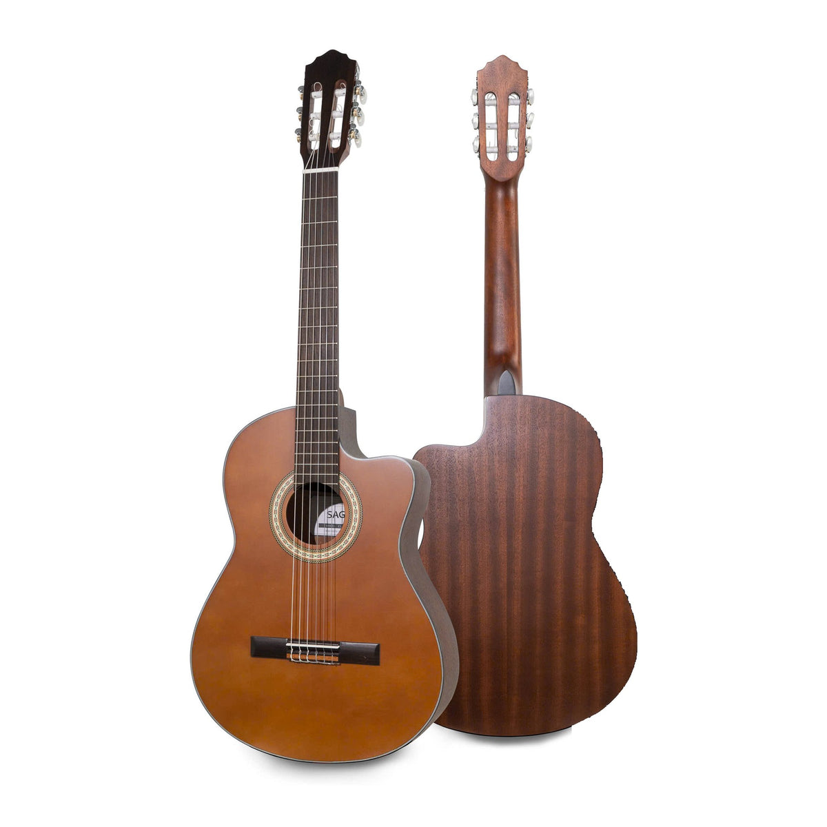 Đàn guitar classic Saga C10MC 39 inch sơn mờ dáng khuyết cutaway, mặt trước và mặt sau