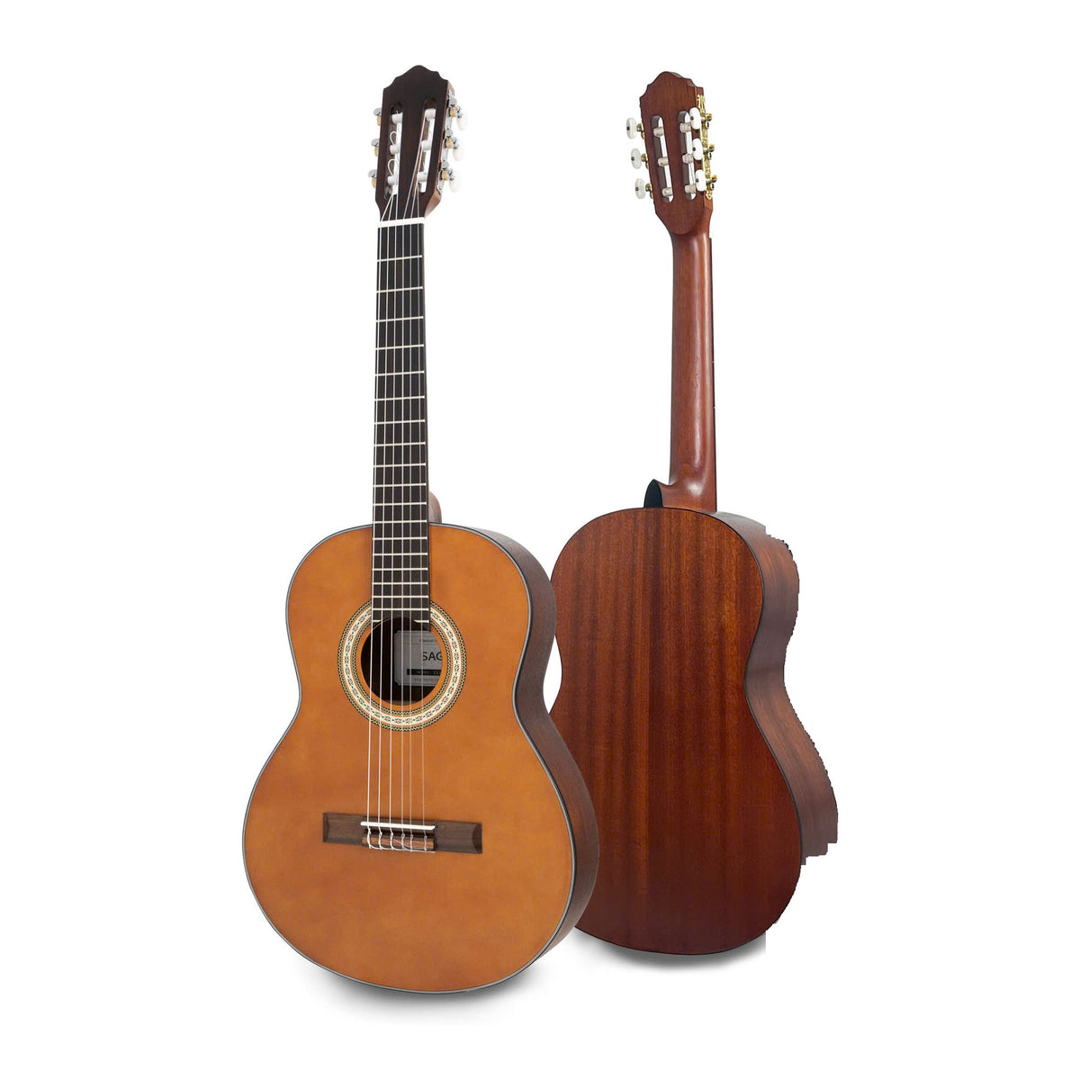 Đàn guitar classic Saga C10MINI 36 inch sơn mờ dáng đầy, mặt trước vân sam và mặt sau gỗ sapele