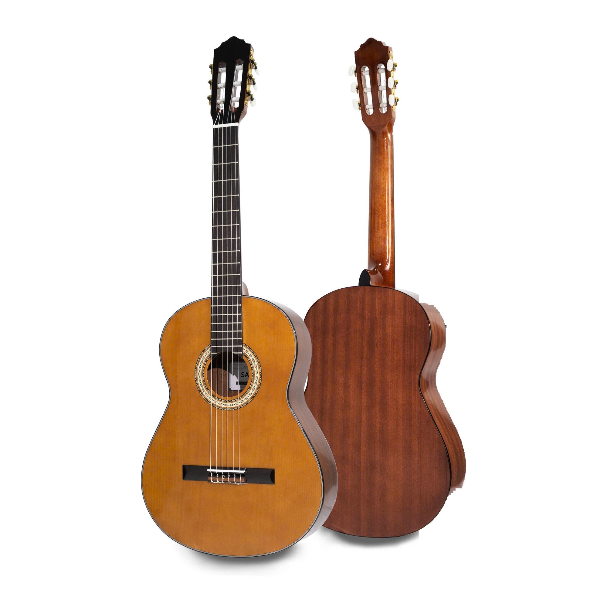 Đàn guitar classic Saga C10S 39 inch sơn bóng dáng đầy, mặt trước vân sam và mặt sau gỗ sapele