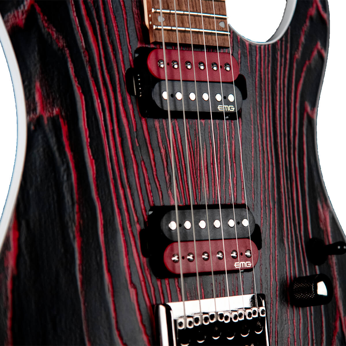 Đàn Guitar Điện Cort KX300 Etched, Etched Black Red