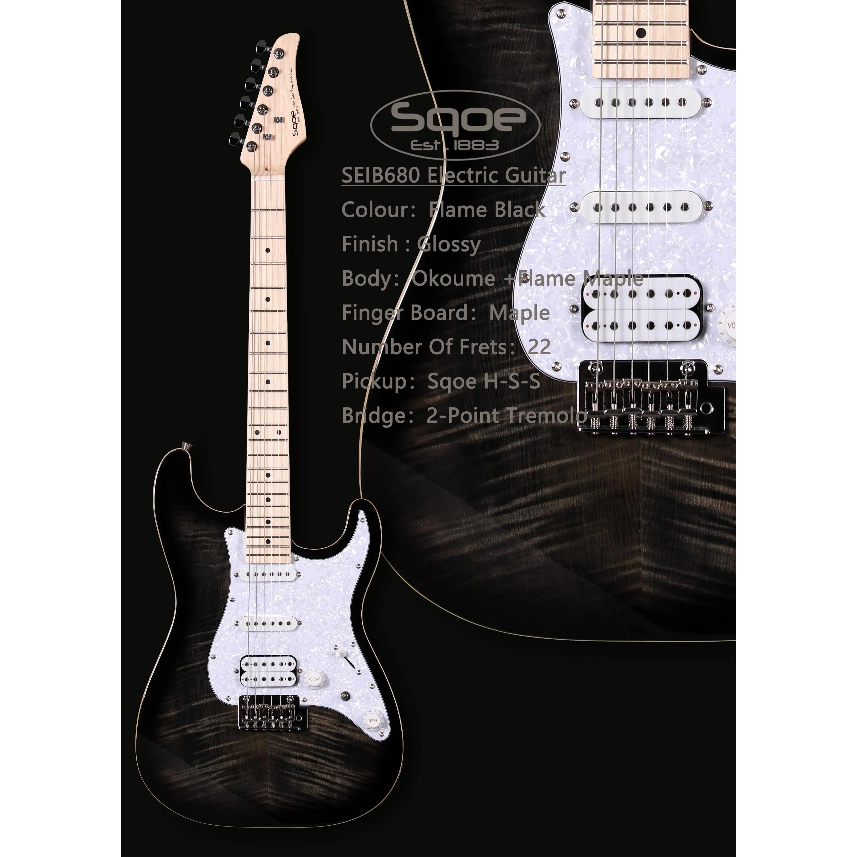 Đàn Guitar Điện Sqoe SEIB680 HSS