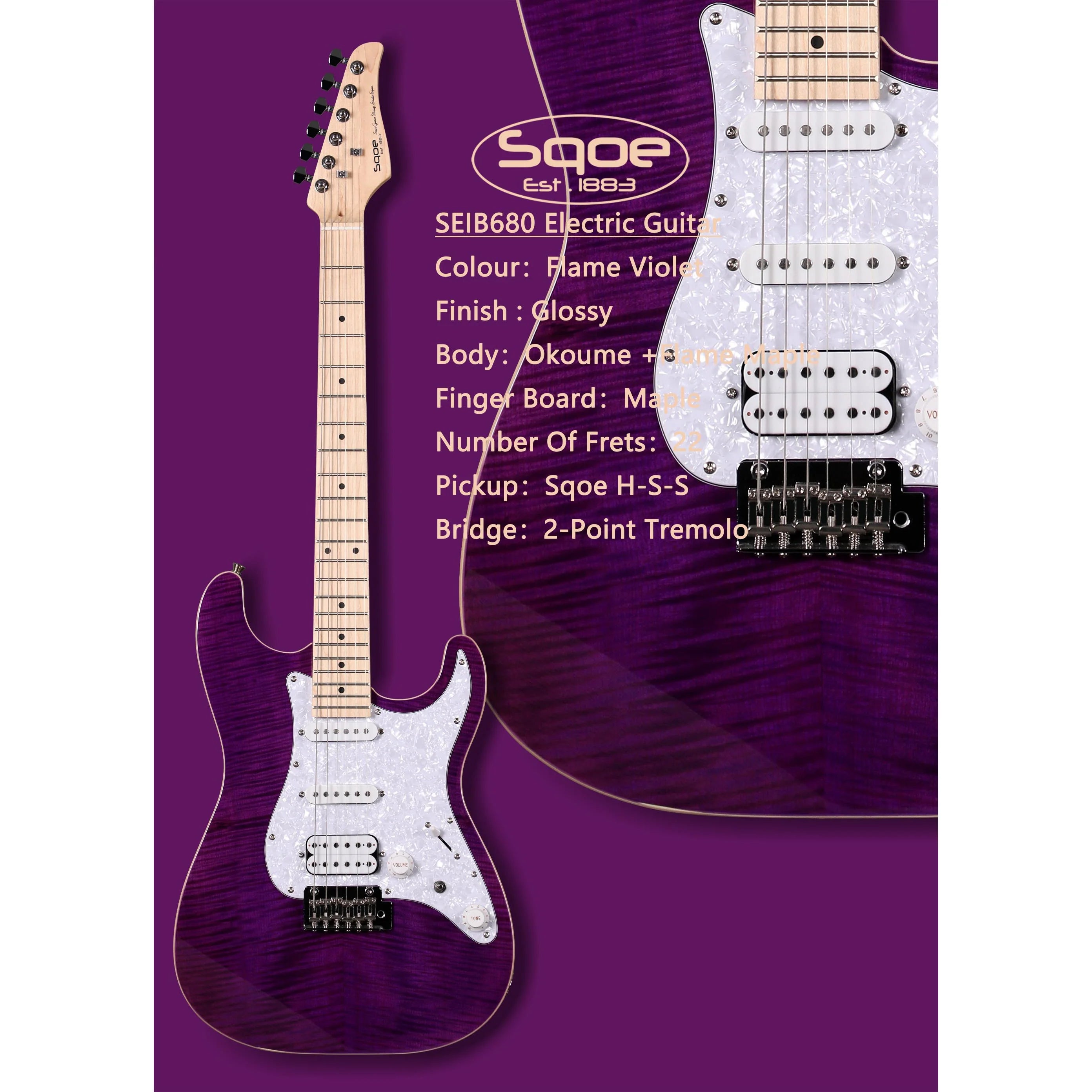 Đàn Guitar Điện Sqoe SEIB680 HSS