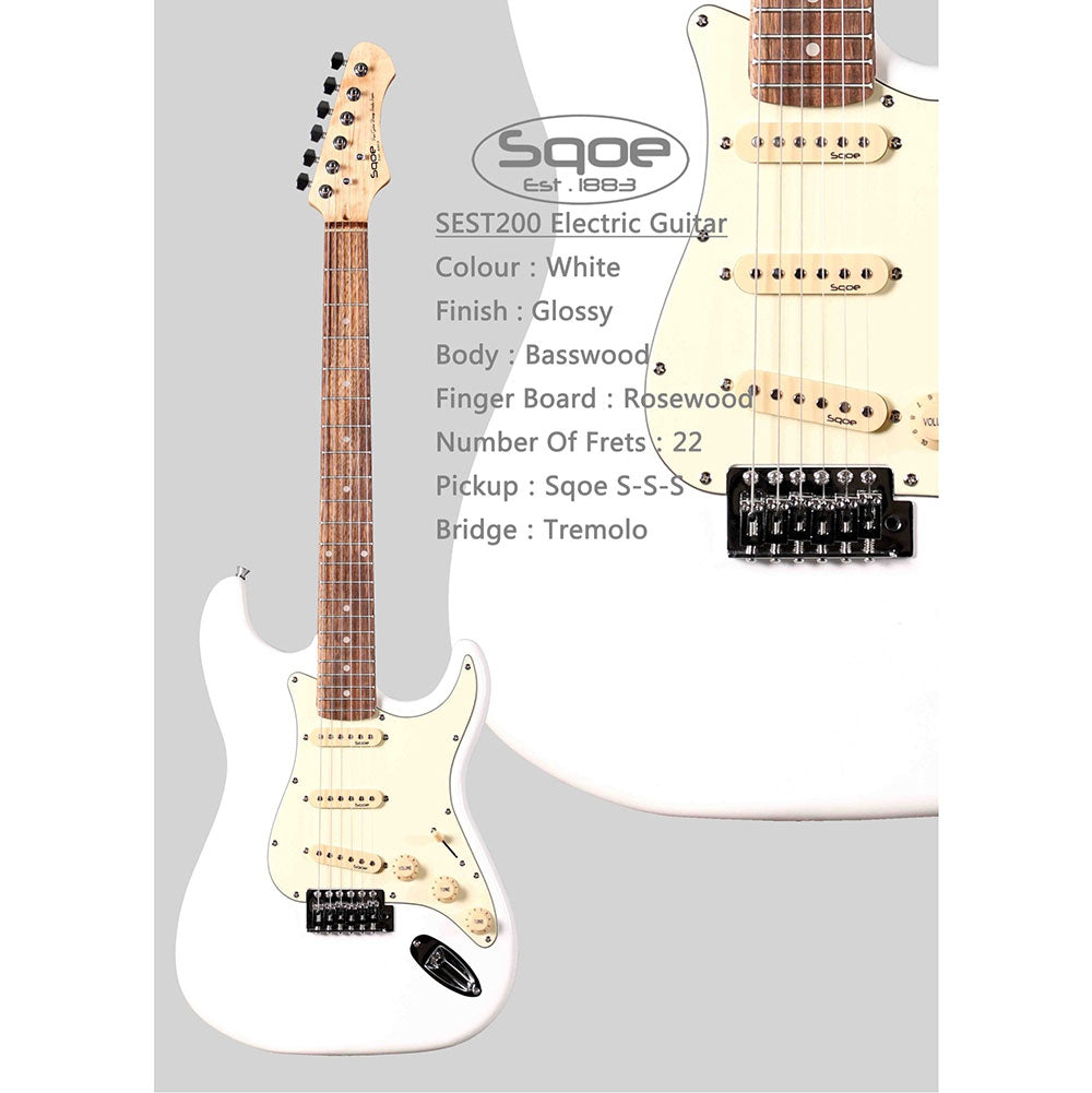 Đàn Guitar Điện Sqoe SEST200 White