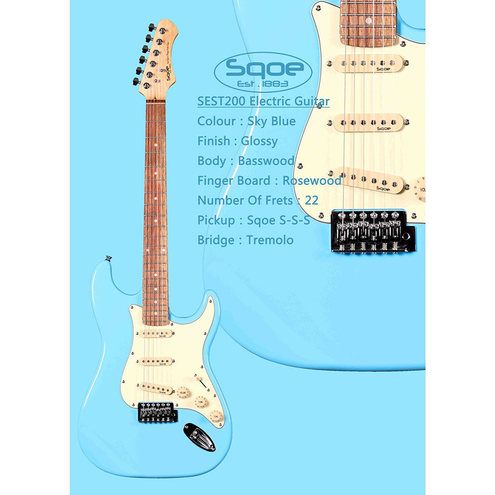 Đàn Guitar Điện Sqoe SEST200 Blue