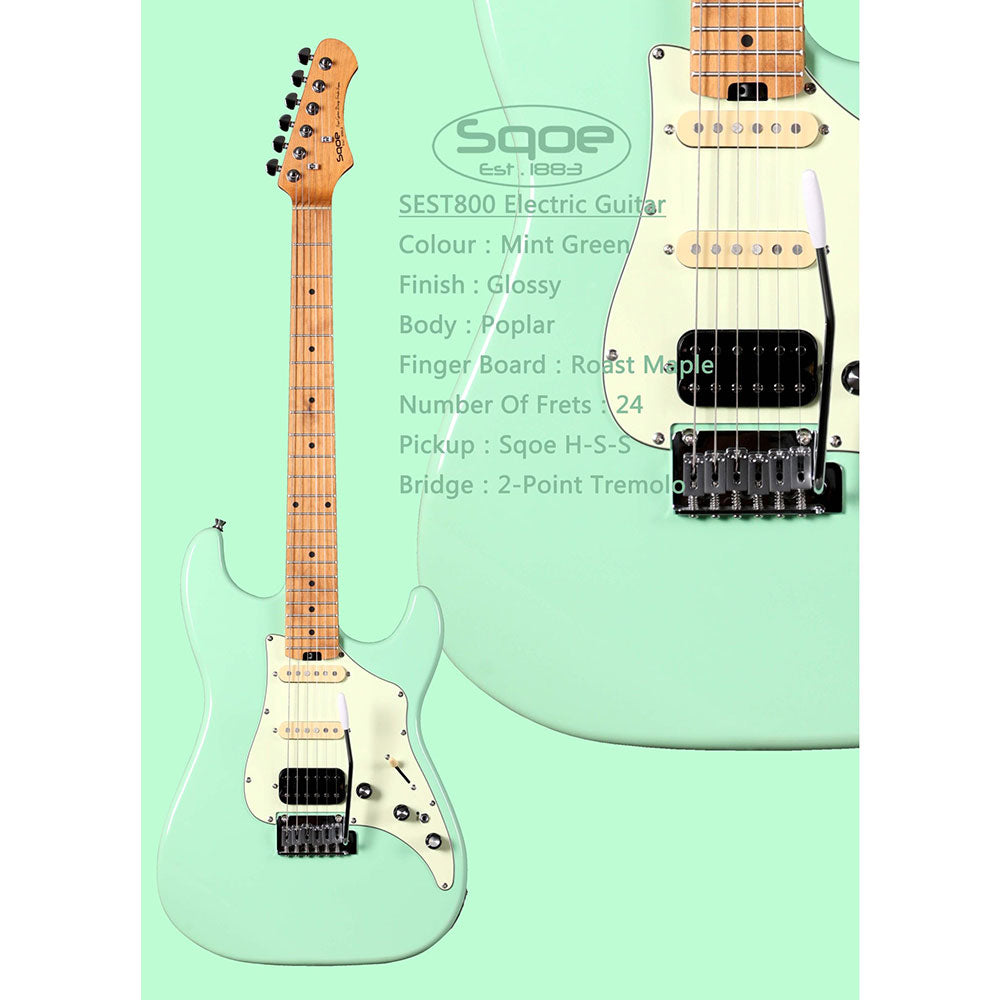 Đàn Guitar Điện Sqoe SEST800 Green