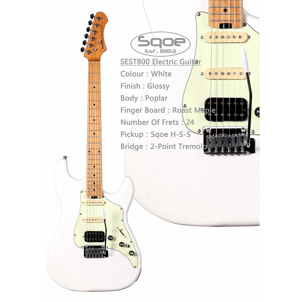 Đàn Guitar Điện Sqoe SEST800Đàn Guitar Điện Sqoe SEST800 White