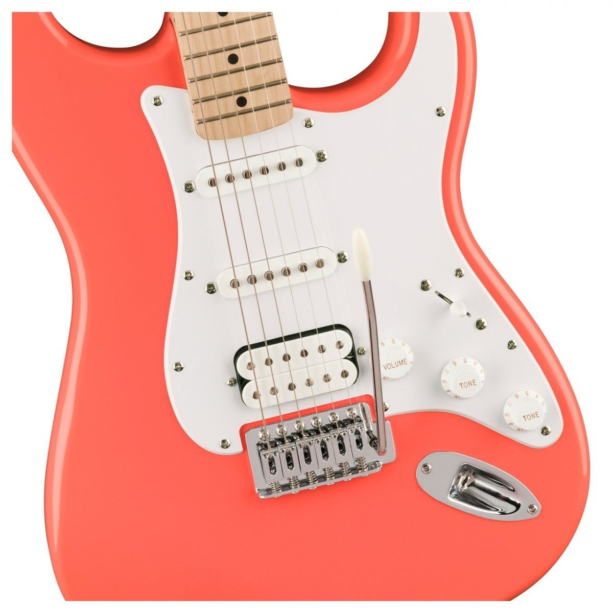 Đàn Guitar Điện Squier Sonic Stratocaster HSS Electric Guitar, Maple Fingerboard, Tahitian Coral #0373202511
