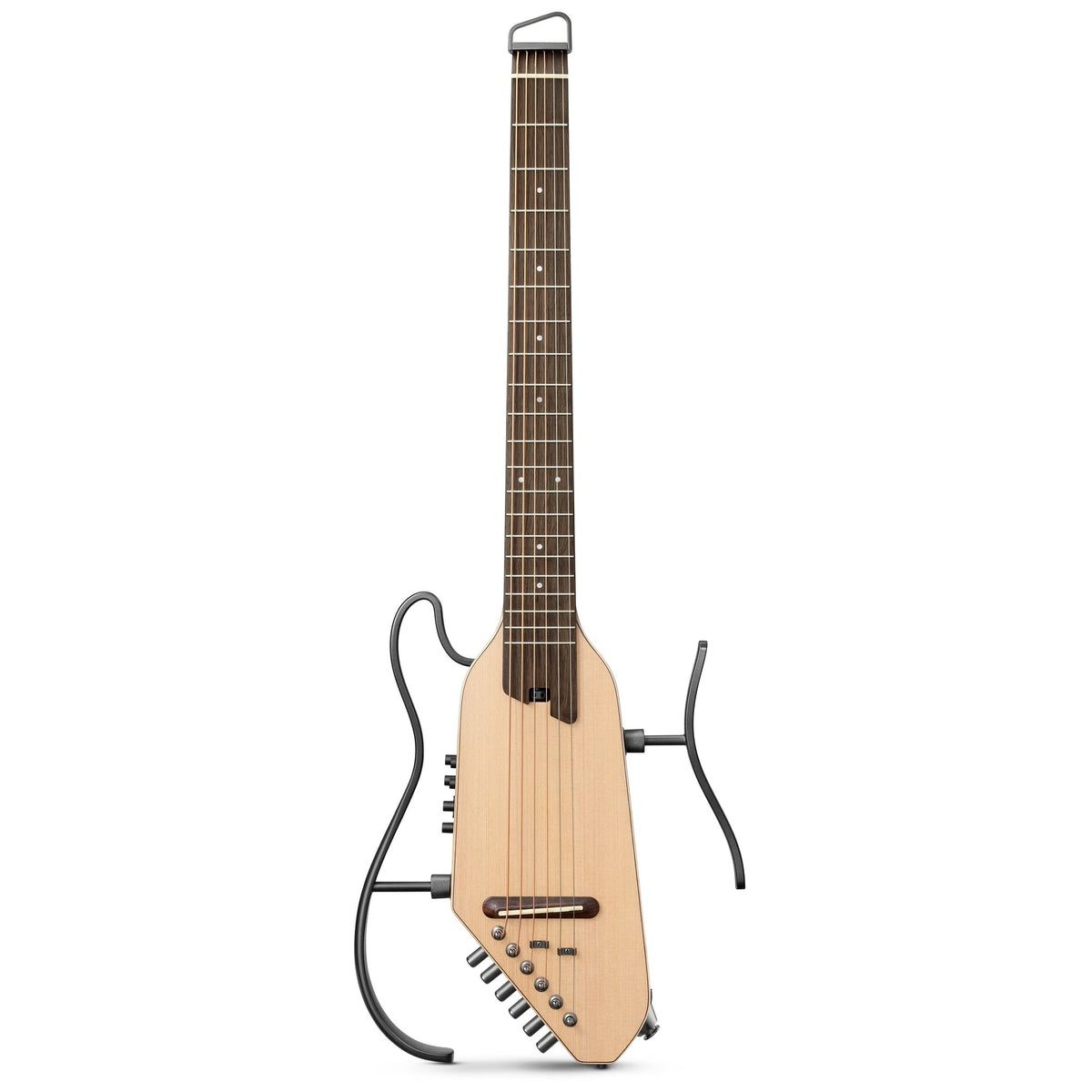 Đàn guitar silent Donner HUSH I Pro màu Natural – mặt trước toàn thân