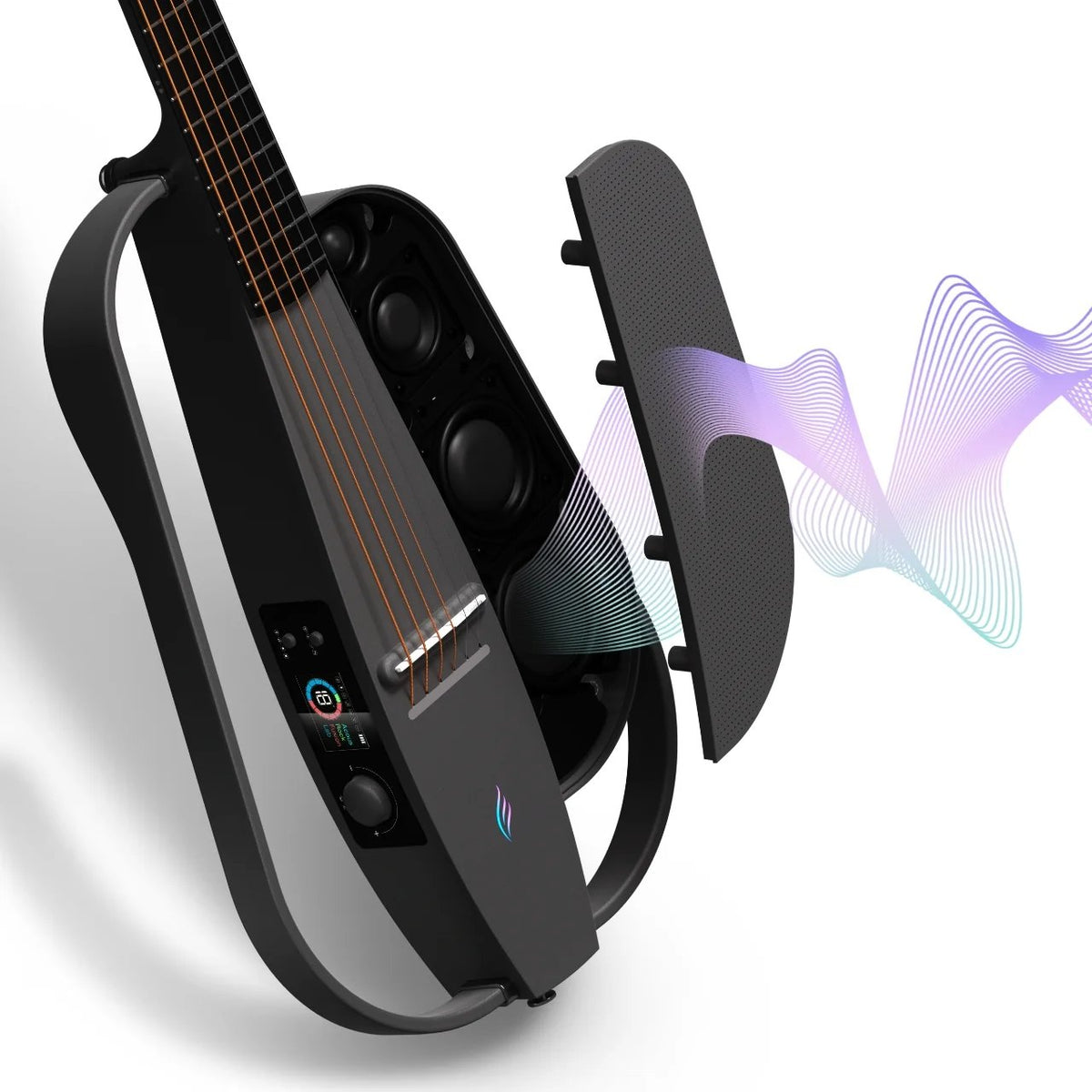 Đàn guitar thông minh Enya NEXG 2 SE màu Black – cận chi tiết hoàn thiện (góc 2)
