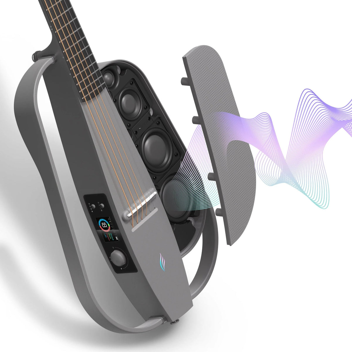 Đàn guitar thông minh Enya NEXG 2 SE màu Gray – cận chi tiết hoàn thiện (góc 2)