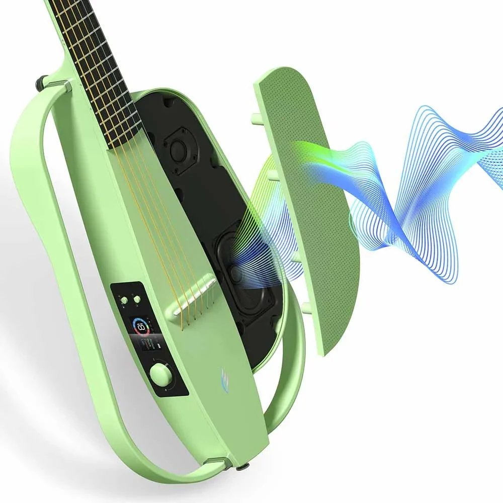 Đàn guitar thông minh Enya NEXG 2 SE màu Green – cận chi tiết hoàn thiện (góc 2)