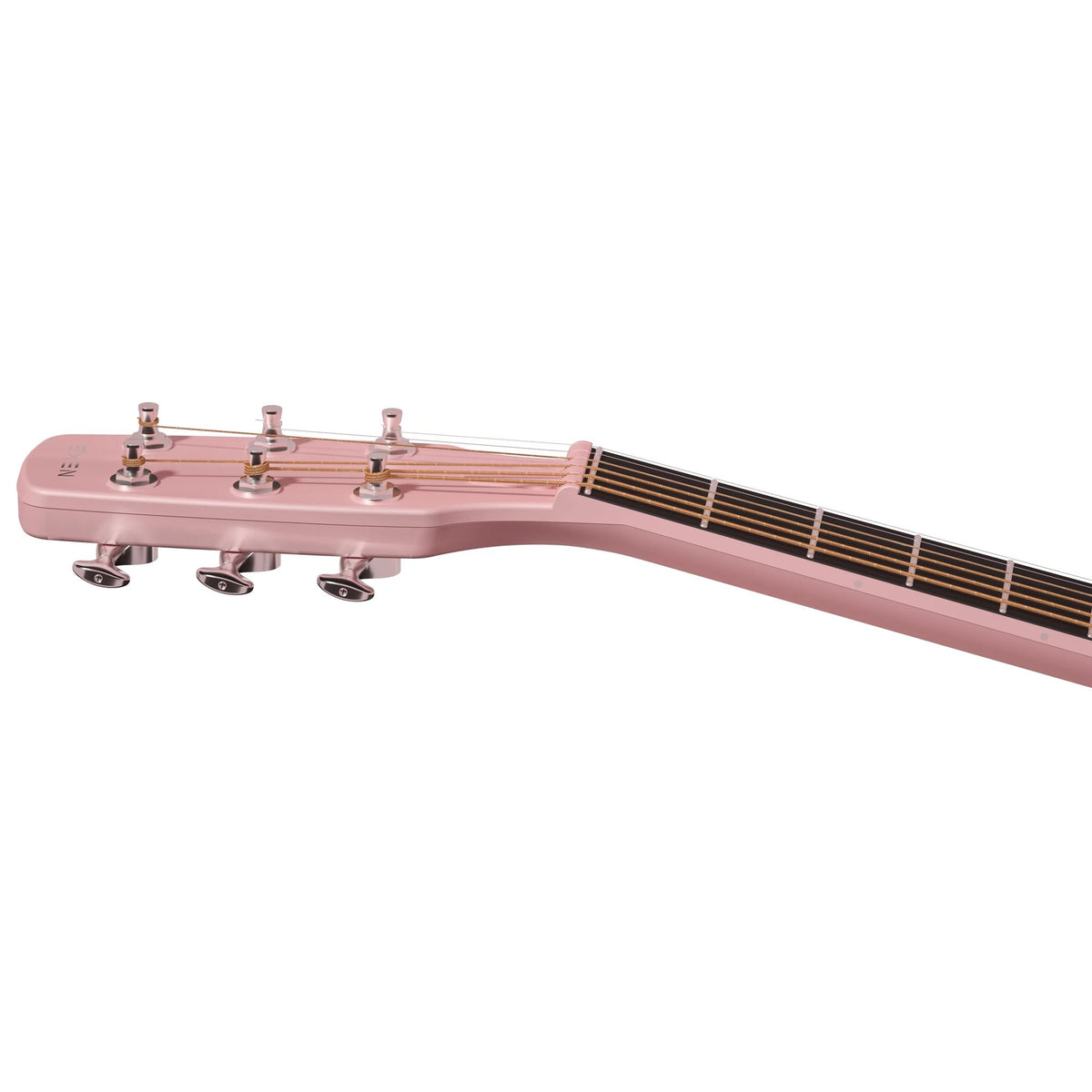Đàn guitar thông minh Enya NEXG 2 SE màu Pink – cận đầu đàn và logo Enya