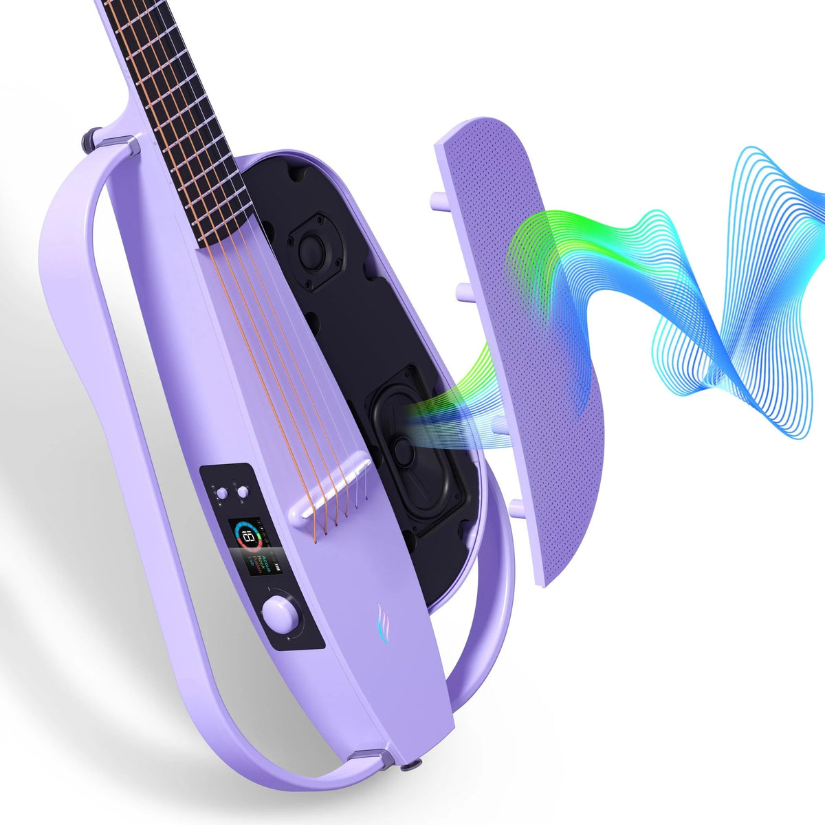 Đàn guitar thông minh Enya NEXG 2 SE màu Purple – cận chi tiết hoàn thiện (góc 2)