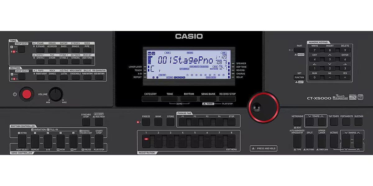 Đàn Organ Casio CT-X5000 - góc nghiêng (Đen)