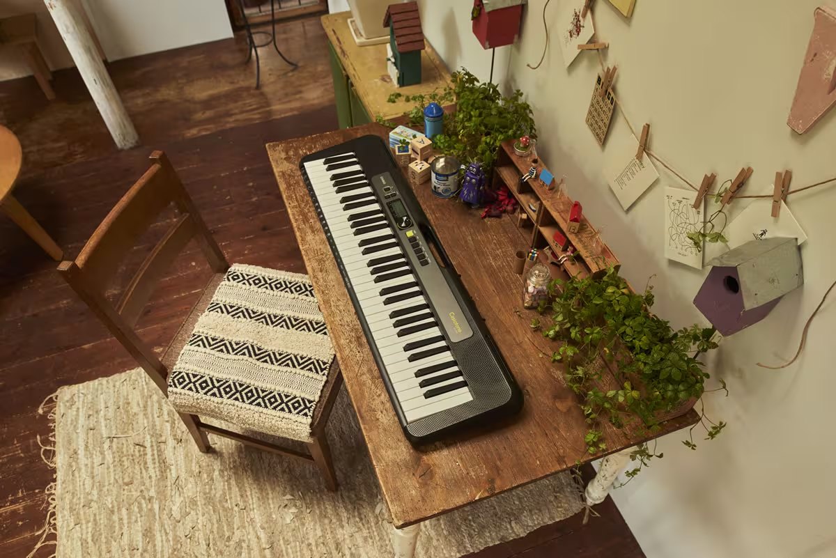 Đàn Organ Casio LK-S250 - góc nghiêng (Đen)