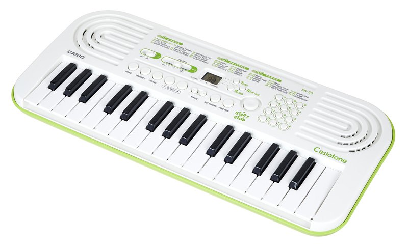 Đàn Organ Casio SA-50 - góc nghiêng (Trắng)