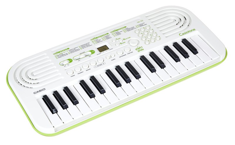 Đàn Organ Casio SA-50 - góc nghiêng (Trắng)