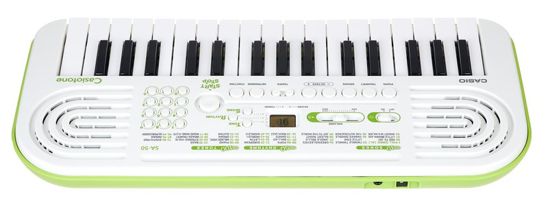 Đàn Organ Casio SA-50 - góc nghiêng (Trắng)