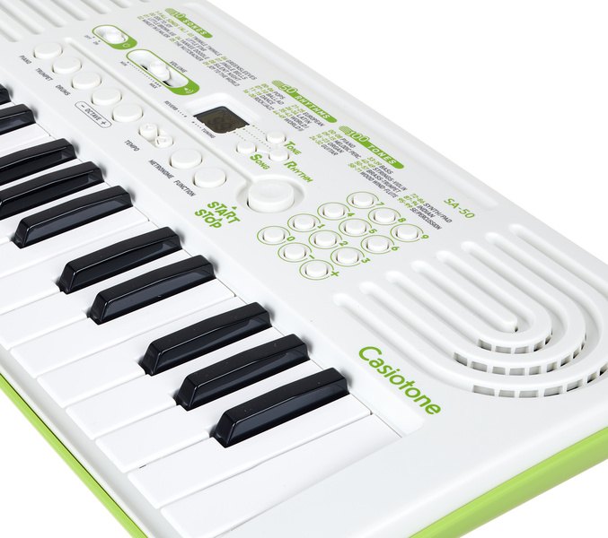 Đàn Organ Casio SA-50 - góc nghiêng (Trắng)