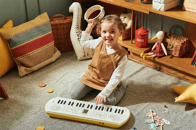 Đàn Organ Casio SA-80 - bảng điều khiển (Trắng)