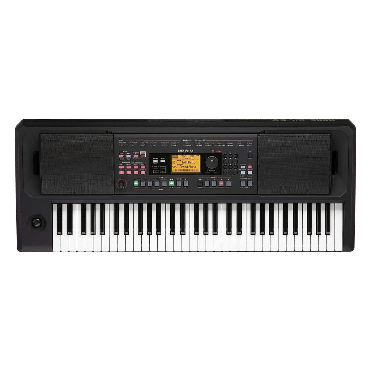 Đàn Organ Korg EK-50 Limitless - góc nghiêng (Đen)