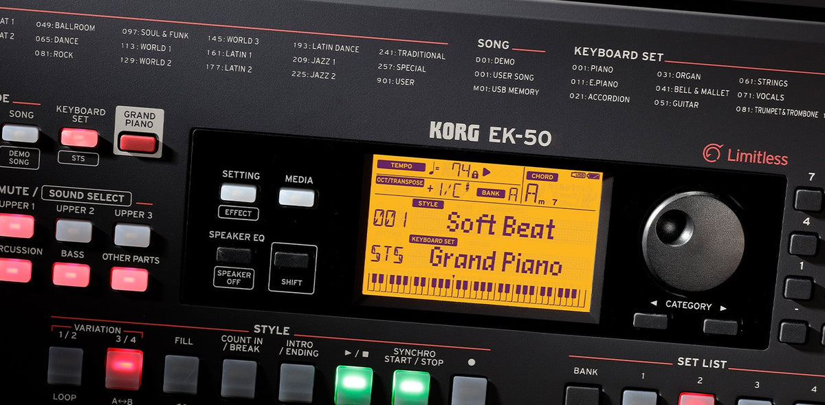 Đàn Organ Korg EK-50 Limitless - không gian sử dụng (Đen)