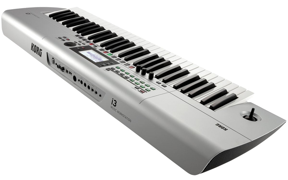 Đàn Organ Korg i3 - góc nghiêng (Bạc)