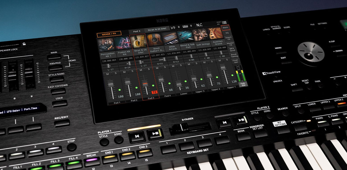 Đàn Organ Korg Pa5X - bảng điều khiển