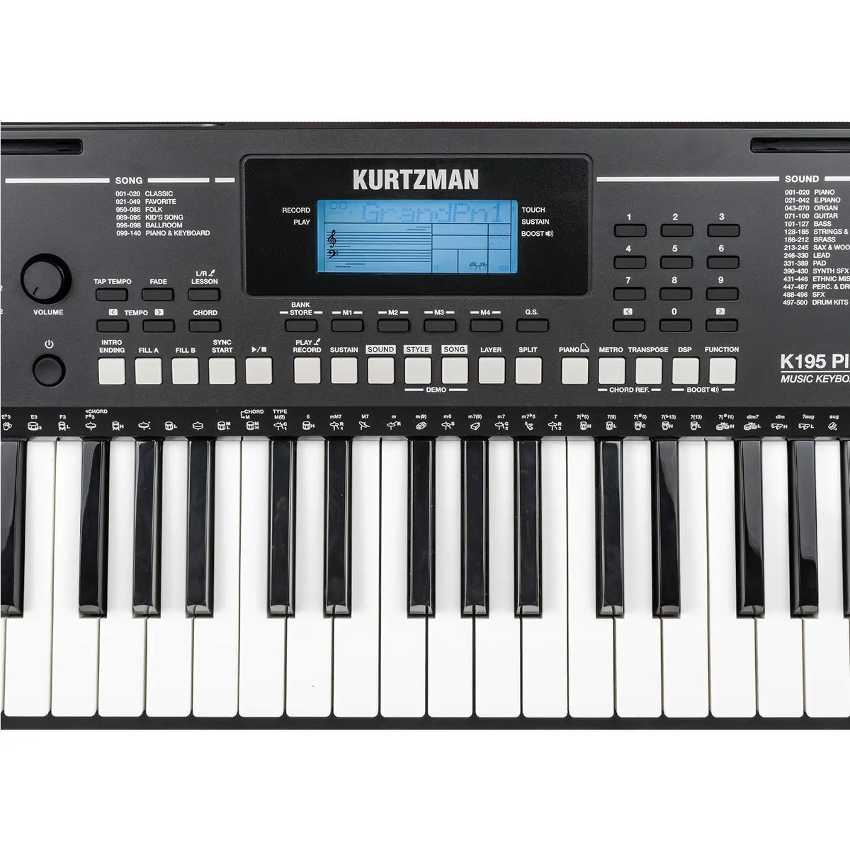 Đàn Organ Kurtzman K195 Plus - bảng điều khiển (Đen)