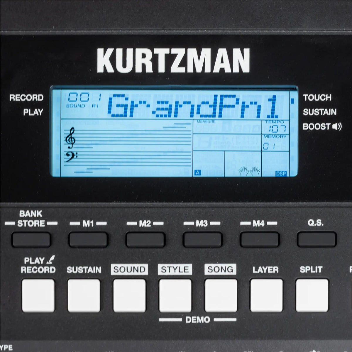 Đàn Organ Kurtzman K195 Plus - cận cảnh chi tiết (Đen)