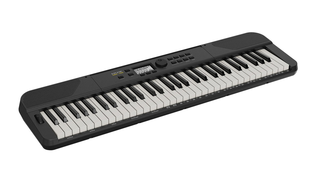 Đàn Organ Nux NEK100 Black - góc nghiêng (Đen)