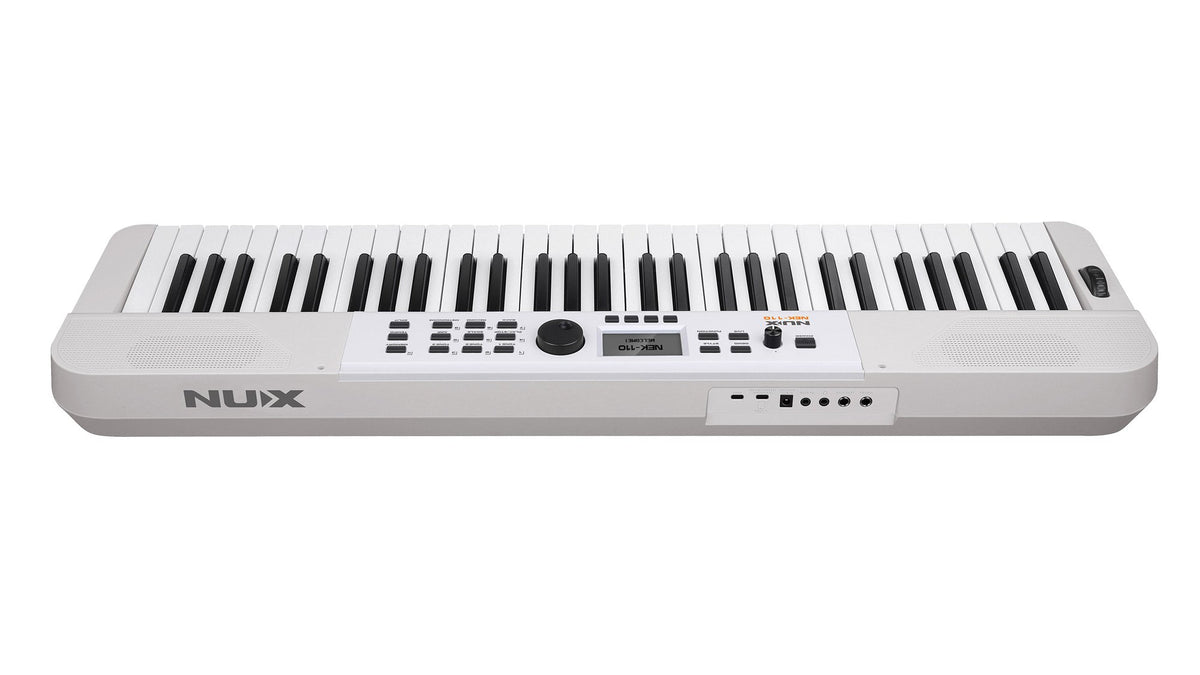 Đàn Organ Nux NEK110 White - góc nghiêng (Trắng)