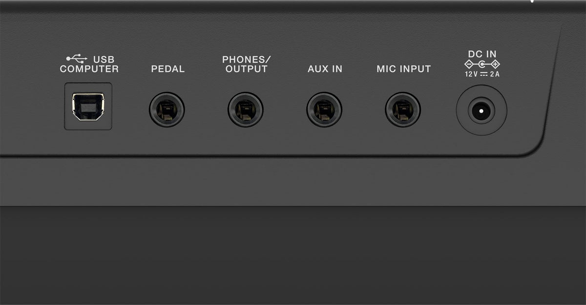 Đàn Organ Roland EX10 - mặt sau, cổng kết nối