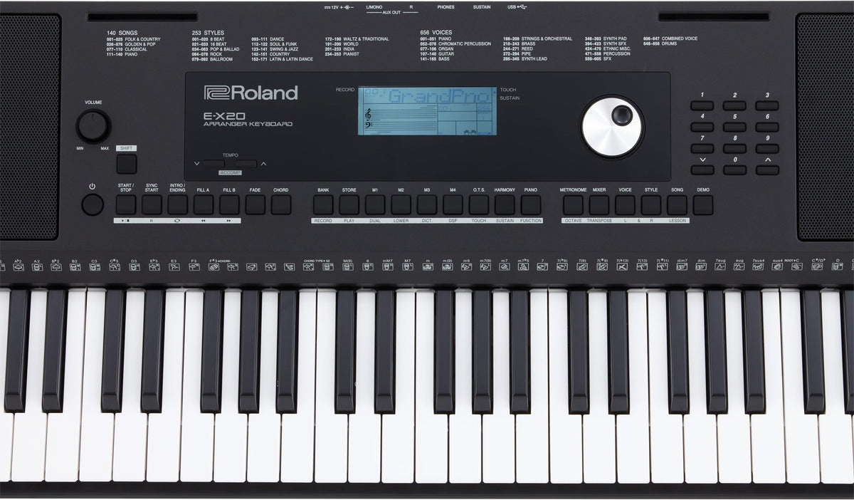 Đàn Organ Roland E-X20 - bảng điều khiển
