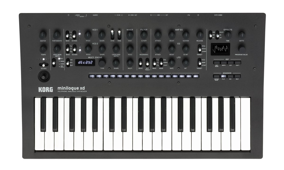 Đàn Synthesizer Korg minilogue xd - mặt sau, cổng kết nối