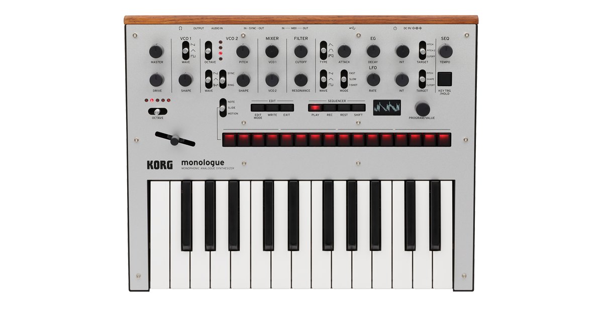 Đàn Synthesizer Korg monologue - góc nghiêng (Bạc (Silver))