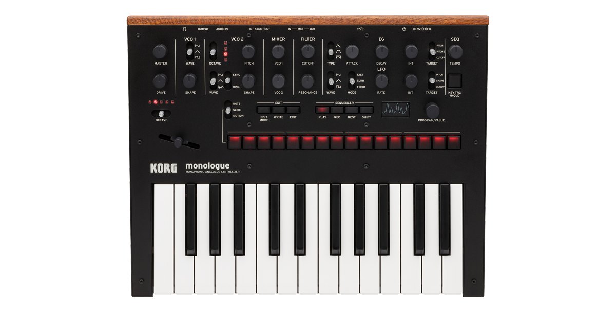 Đàn Synthesizer Korg monologue - góc nghiêng (Đen (Black))