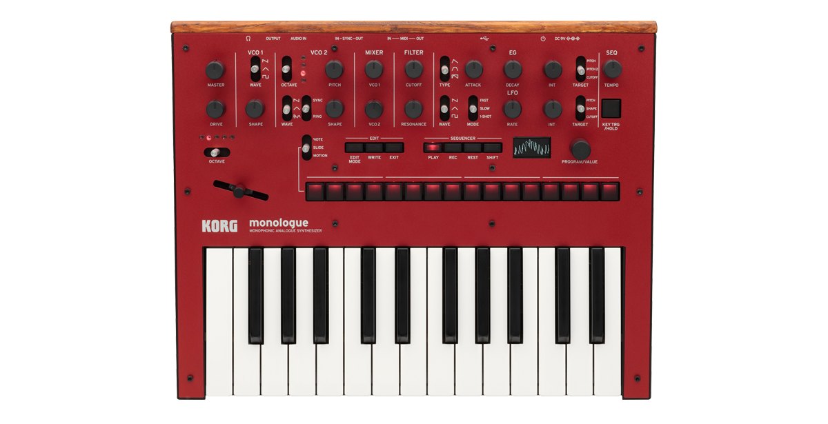 Đàn Synthesizer Korg monologue - góc nghiêng (Đỏ (Red))